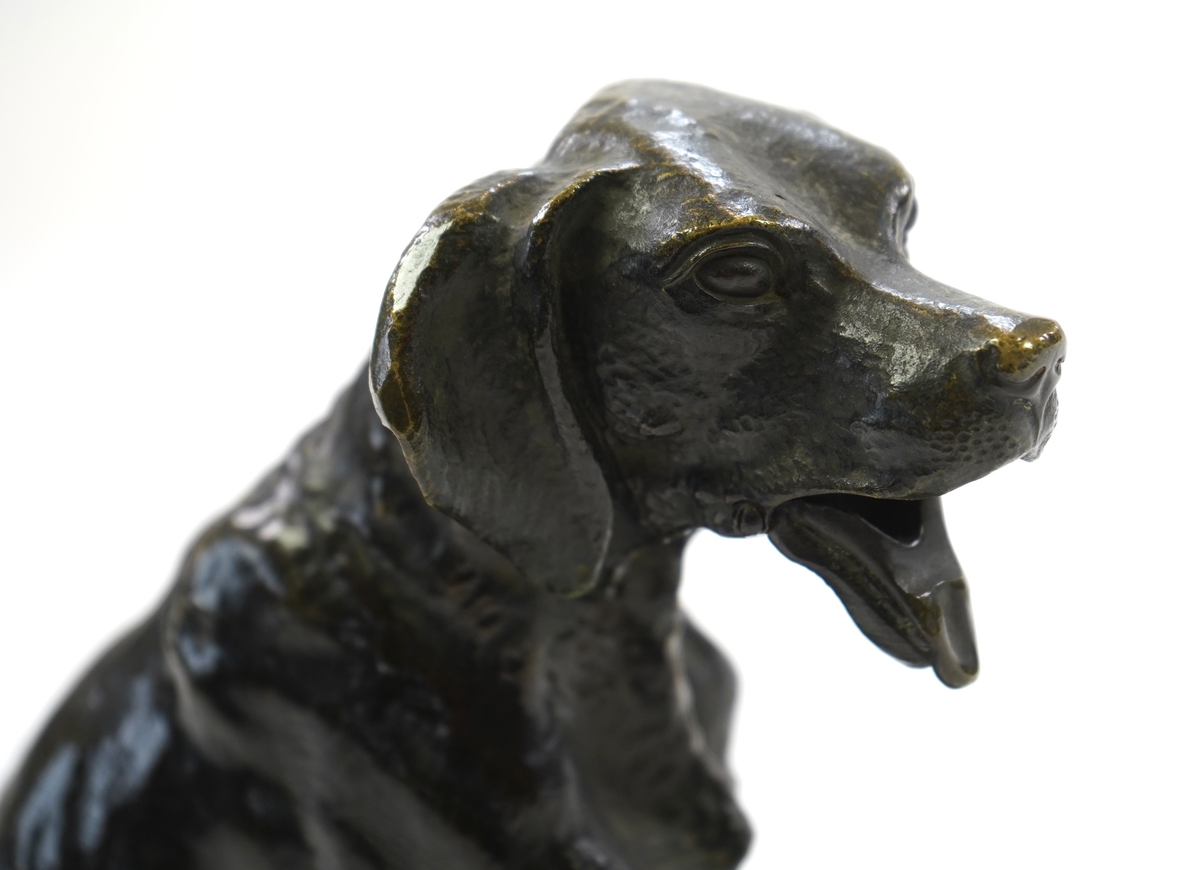 Animalier School, a bronze figure of a seated dog, early 20th century